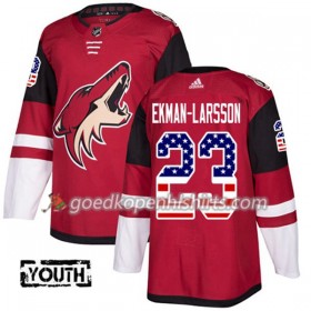 Arizona Coyotes Oliver Ekman-Larsson 23 Adidas 2017-2018 Rood USA Flag Fashion Authentic Shirt - Kinderen